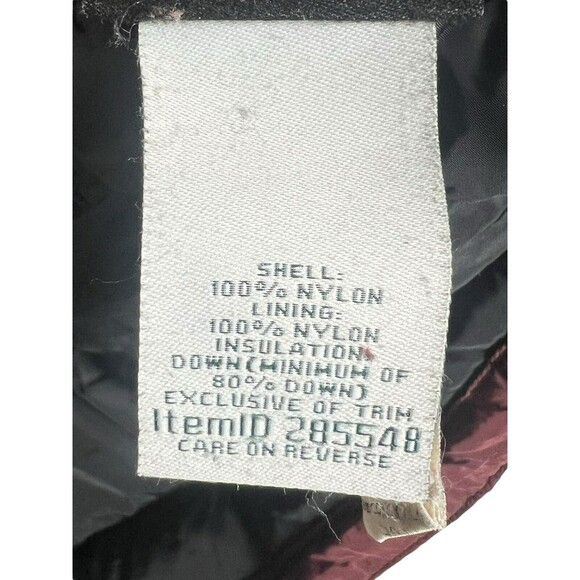 LL Bean Women’s Down Puffer Jacket With Hoodie X-Small Burgundy Water Repellent - Picture 7 of 14